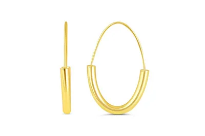 10kt Gold Oval-Shape Hoop Earrings