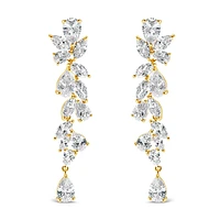 Gold Cubic Zirconia Drop Earrings 142877