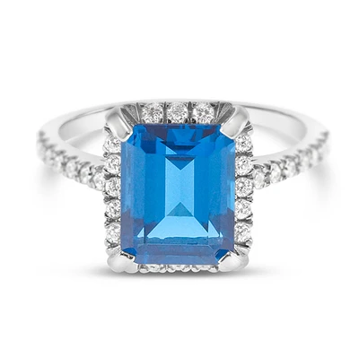 Sterling Silver Blue Cubic Zirconia Ring 151560