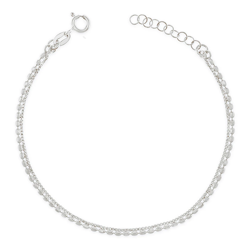 Sterling Silver Bead & Box Chain Bracelet 149163