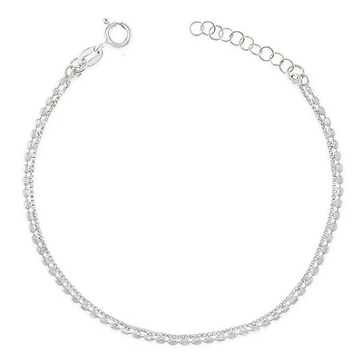 Sterling Silver Bead & Box Chain Bracelet 149163