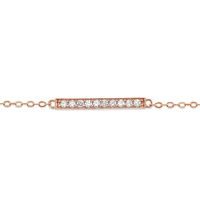 Rosegold Plated Sterling Silver Cubic Zirconia Pave Anklet 143326
