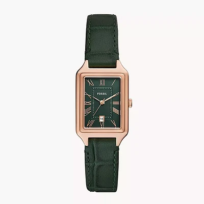 Fossil Raquel Three-Hand Date Green Croco LiteHide Leather Watch 152905