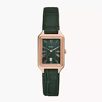 Fossil Raquel Three-Hand Date Green Croco LiteHide Leather Watch 152905