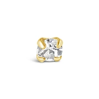 Gold Plated Sterling Silver Crystal 1.5mm Straight Nose Stud 136699