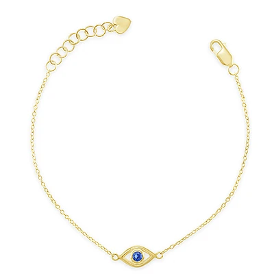 Gold Plated Sterling Silver Cubic Zirconia Evileye Bracelet 147728
