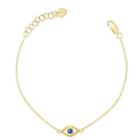 Gold Plated Sterling Silver Cubic Zirconia Evileye Bracelet 147728