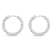 Sterling Silver Twist Huggie Earrings 146429