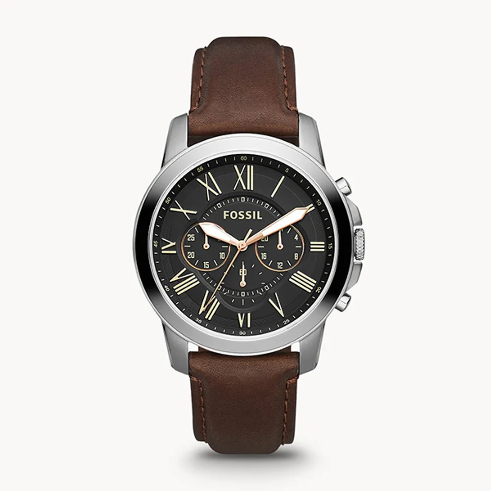 Fossil Grant Chronograph Leather Watch