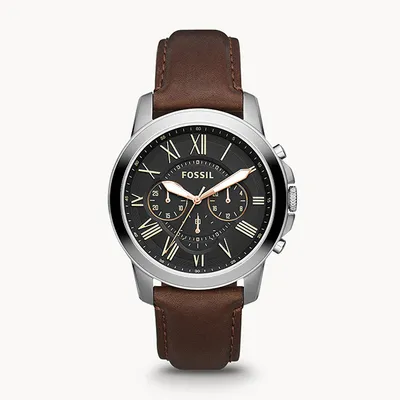 Fossil Grant Chronograph Leather Watch