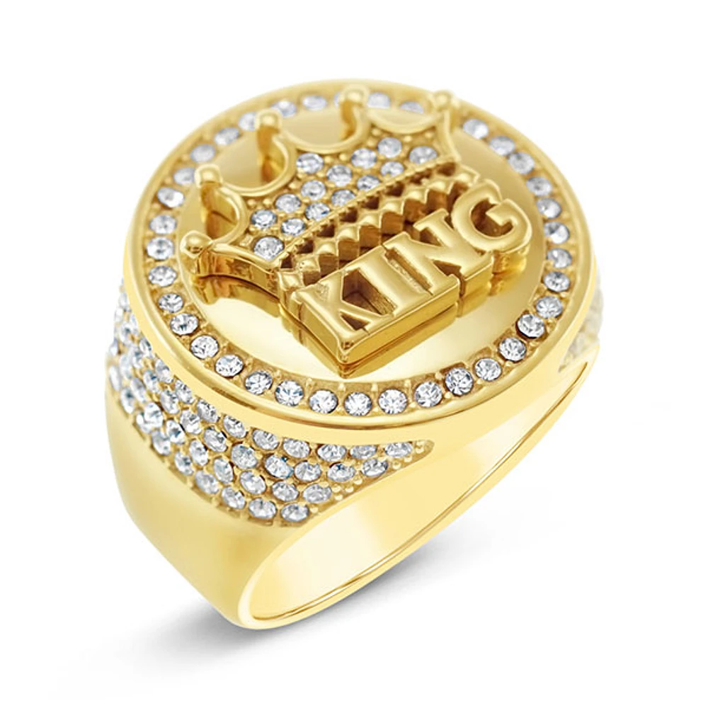 Men's Stainless Steel King Gold Ring 145049