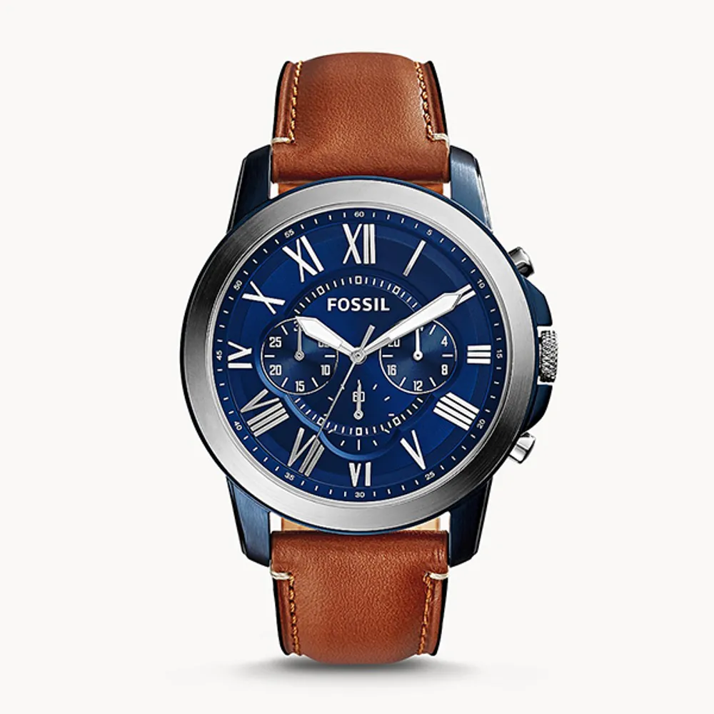 Fossil Grant Chronograph Light Brown Leather Watch 147080
