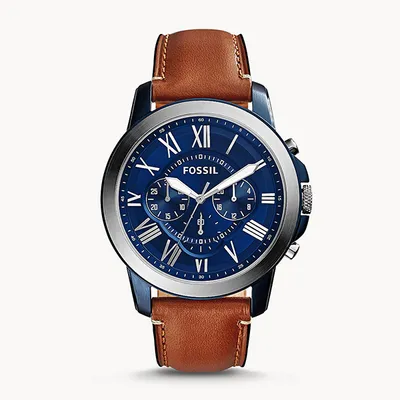 Fossil Grant Chronograph Light Brown Leather Watch 147080