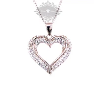 Sterling Silver Cubic Zirconia Heart Necklace 133258