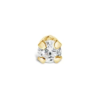 Yellow Gold 2mm Cubic Zirconia Ball End Nose Stud 139820