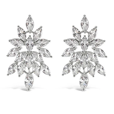 Bridal Silver Cubic Zirconia Drop Earrings 143589