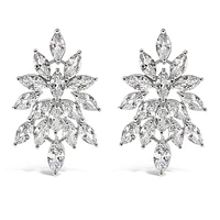 Bridal Silver Cubic Zirconia Drop Earrings 143589