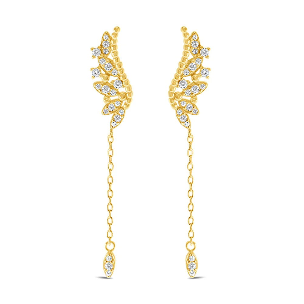 Gold Plated Sterling Silver Cubic Zirconia Earrings 152399