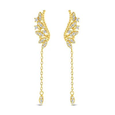 Gold Plated Sterling Silver Cubic Zirconia Earrings 152399