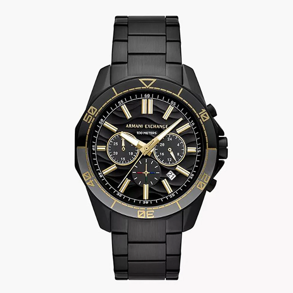 Armani Exchange Chronograph Black Stainless Steel Watch 152895