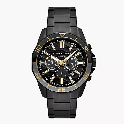 Armani Exchange Chronograph Black Stainless Steel Watch 152895