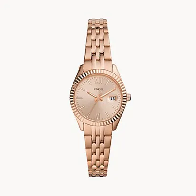 Fossil Scarlette Micro Rose Gold-Tone Stainless Steel Watch 143856