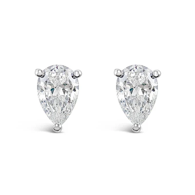 Sterling Silver Teardrop Cubic Zirconia 6x9mm Stud Earrings 147697