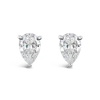 Sterling Silver Teardrop Cubic Zirconia 6x9mm Stud Earrings 147697