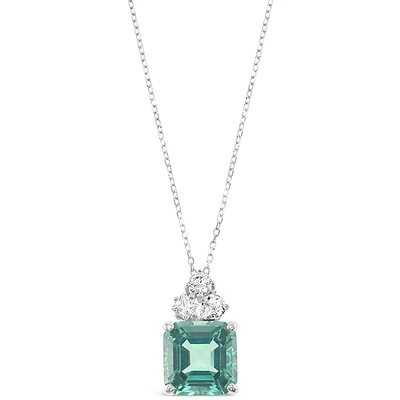 Sterling Silver Mint Cubic Zirconia Necklace 153420