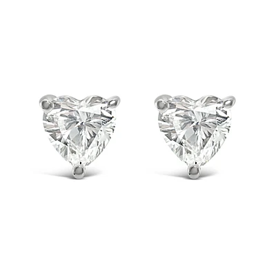 Sterling Silver Cubic Zirconia Heart Studs 119001