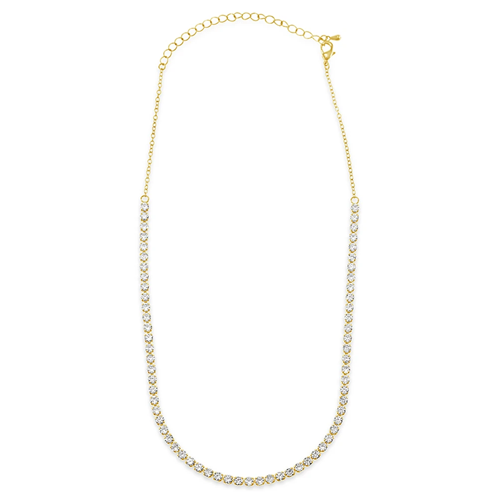Fashion Cubic Zirconia Gold Tennis 12" Choker 143265
