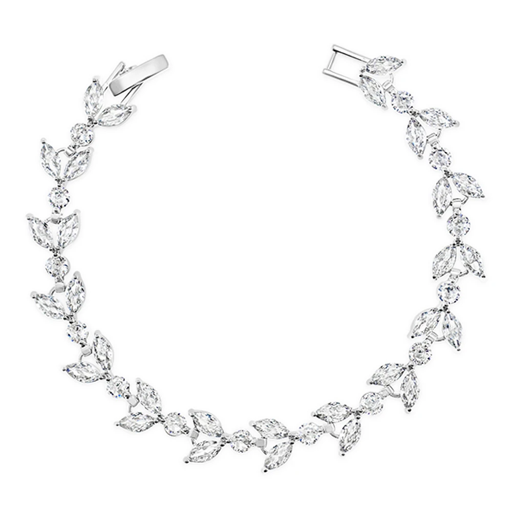 Bridal Cubic Zirconia Silver Bracelet