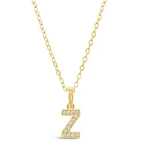 Gold Plated Sterling Silver Cubic Zirconia Initial Z Necklace 147952