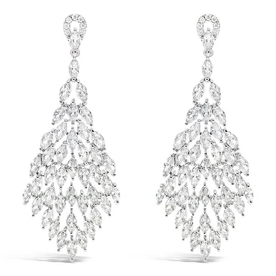 Bridal Silver Cubic Zirconia Drop Earrings 145937