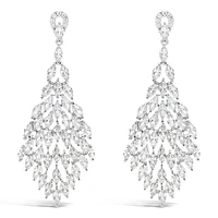 Bridal Silver Cubic Zirconia Drop Earrings 145937