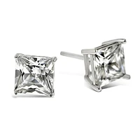 Sterling Silver Cubic Zirconia Square 8mm Studs 9001472
