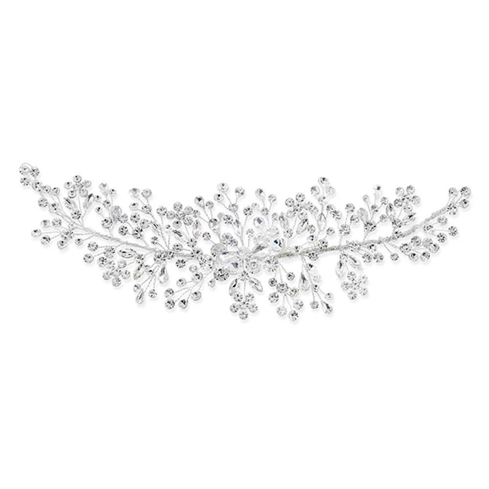 Bridal Silver Flower Headband 138531
