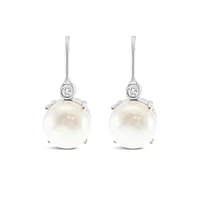 Sterling Silver Cubic Zirconia Pearl Earrings 152288