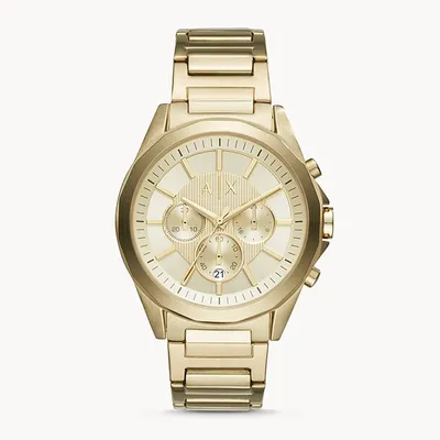 Armani Exchange Drexler Chronograph Gold-Tone Steel Watch 133147