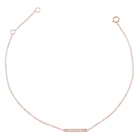 Rosegold Plated Sterling Silver Cubic Zirconia Pave Anklet 143326