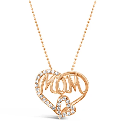 Rosegold Plated Sterling Silver Cubic Zirconia Mom Necklace