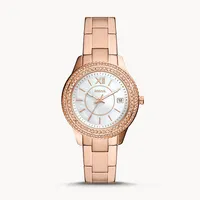 Fossil Stella Three-Hand Date Rose Gold-Tone Stainless Steel Watch 147058