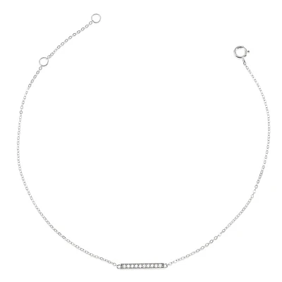 Sterling Silver Cubic Zirconia Pave Anklet 143324