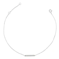 Sterling Silver Cubic Zirconia Pave Anklet 143324