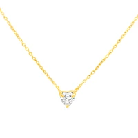 10k Yellow Gold Heart Cubic Zirconia Necklace 153745