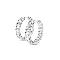 Sterling Silver Cubic Zirconia 25mm Hoop Earrings 148709