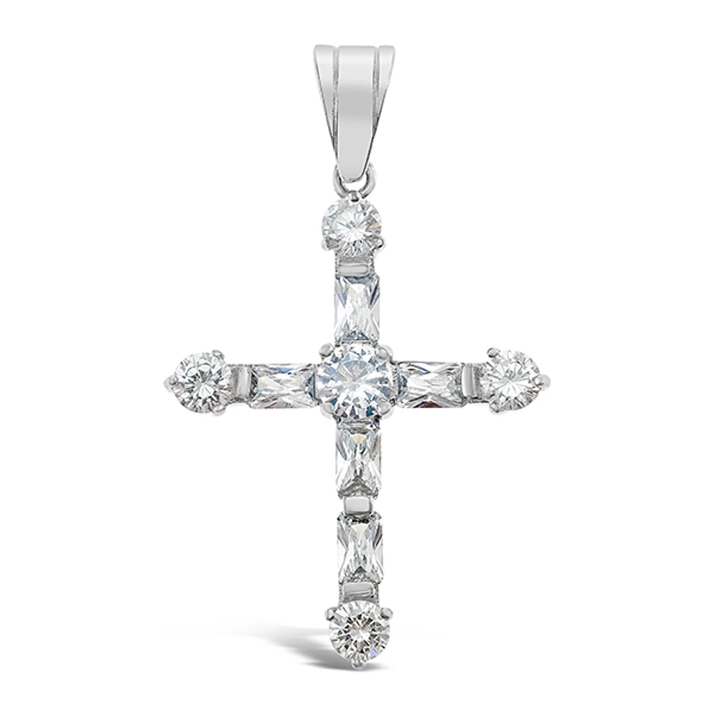 Stainless Steel Cubic Zirconia Pendent 143020