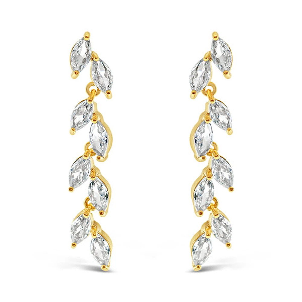 Bridal Gold Cubic Zirconia Necklace & Earrings Set