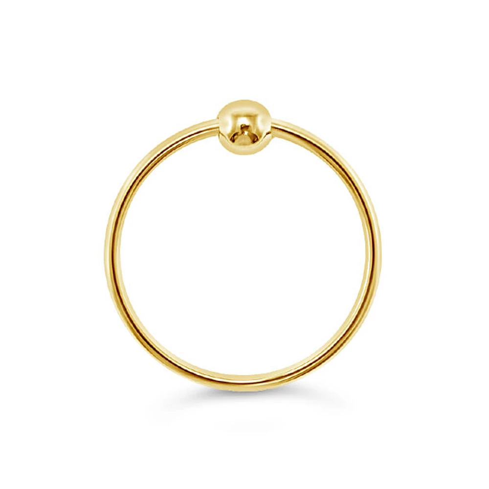 Gold Plated Sterling Silver Plain 10mm Nose Hoop With Ball 146215