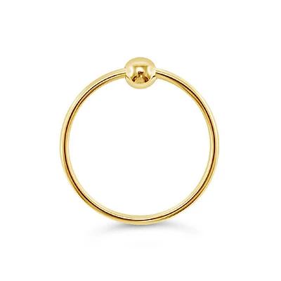 Gold Plated Sterling Silver Plain 10mm Nose Hoop With Ball 146215